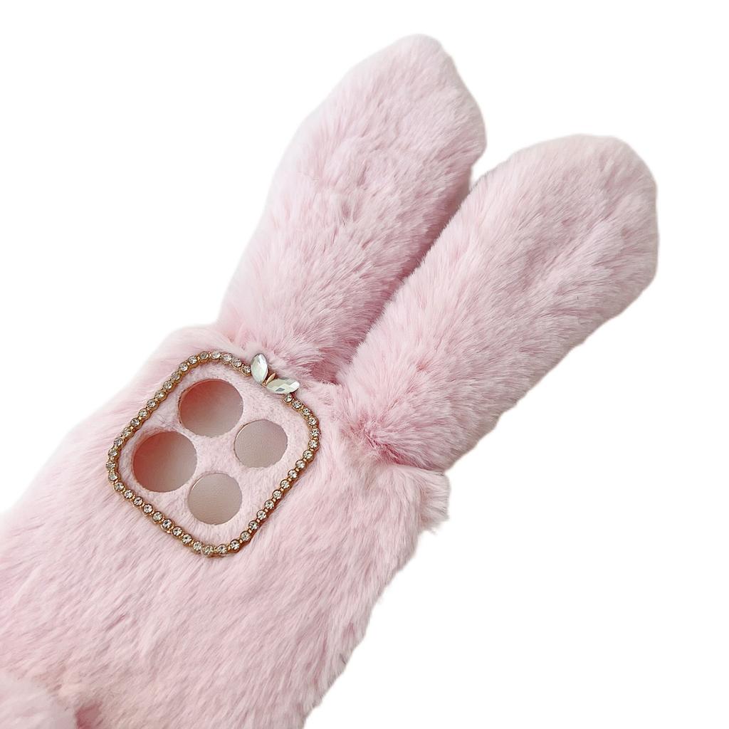 For Motorola Moto G86 5G Case Plush Cute Bunny Winter Fluffy TPU Phone Cover