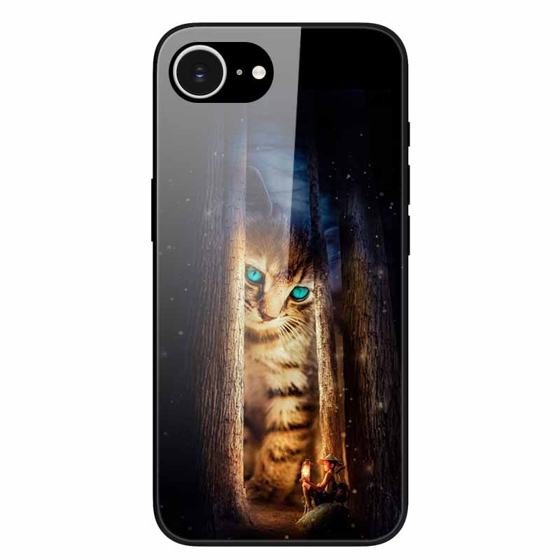 For iPhone 16E 2025 Case Black Bumper Tempered Glass Hard Phone Cases for iPhone16e 16e Back Cover for iPhoneSE SE 2025 Cool New
