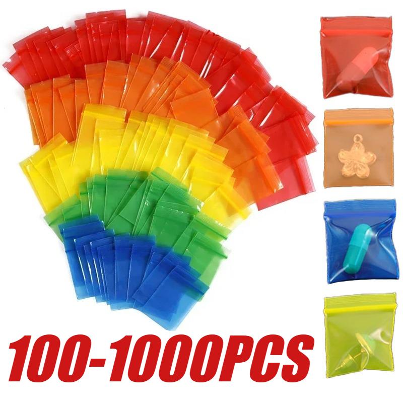 100-1000pcs Colorful Buttons Coins Small Accessories Retail Accessories Storage Packaging Plastic Bags Mini Self Sealing Bags