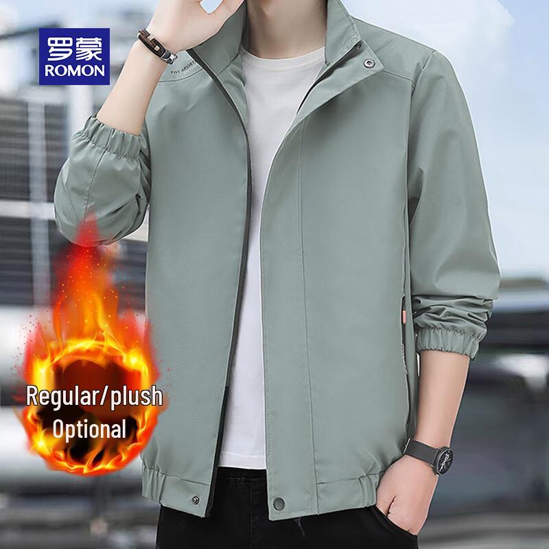 ROMON Men's Stand-Collar Business Casual Jacket