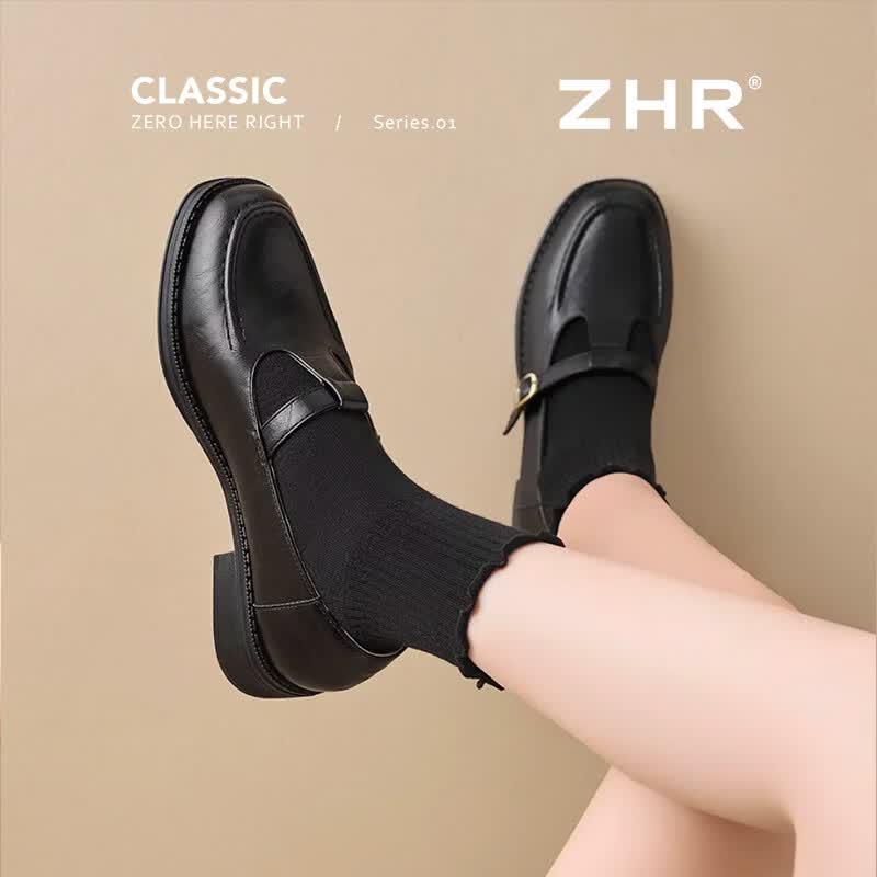 ZHR Women's Mary Jane Chunky Heel Loafers JF176