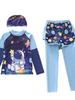 Boys' Quick-Dry Cartoon One-Piece Swimsuit with Long Sleeves and Sun Protection