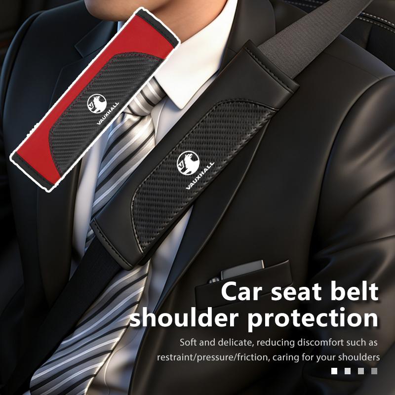 For Vauxhall Leather Car Seat Belt Shoulder Cover Safety Belt Protective Cover Accessories Corsa VXR Crossland Combo Life Astra