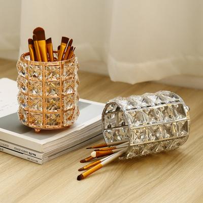 Organizador Soporte para Brochas de Maquillaje Cristal Decoración Tocador Bling Personalizado Peines Brochas Caja Contenedor Almacenamiento Bolígrafos