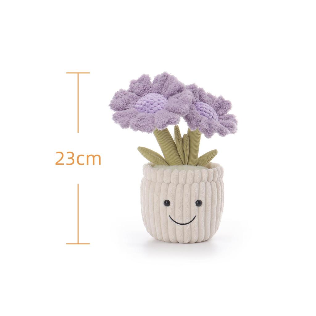 Apricot Lamb Purple Potted Sunflower Plush Toy for Soft and Fluffy Purple Potted Sunflower for Girls and 23cm Kids, Cute, Boys,