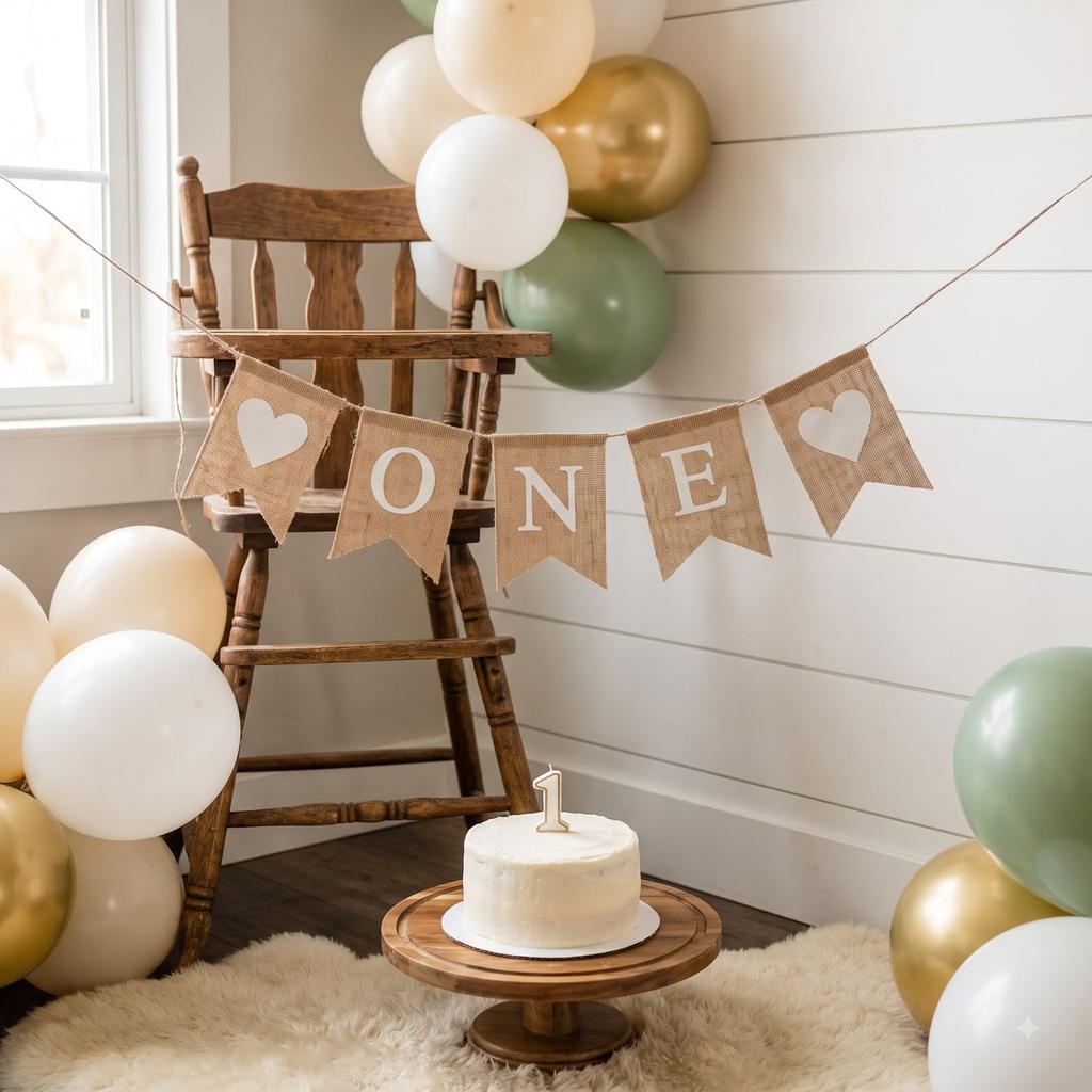 Baby 1st Birthday Party Bunting Decorations for Venue Setup and Celebration