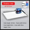 Rectangular Commercial and Household Square Plate Steamed Fish Dish Serving Plate Barbecue Plate Plates Set Stainless Steel Tray