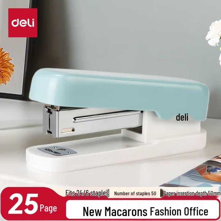 Standard White Office Stapler - Multifunctional Manual Stapler for Students and Professionals