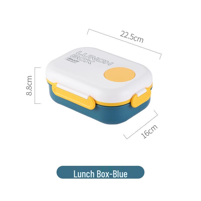 Microwavable Japanese-Style Wheat Straw Lunch Box Set with Compartments for Students and Office Workers