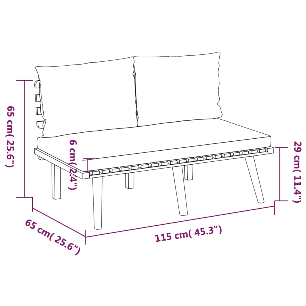 8 piece Garden Lounge Set with Cushions Solid Acacia Wood