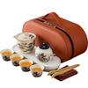 Ru Kiln Black Pine Plum Blossom Tea Set