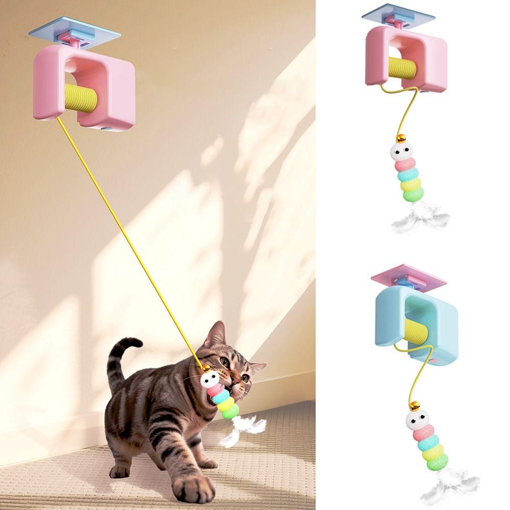 Elastic Rope Electric Door Hanging Toy Automatic Lifting Interactive Cat Yoyo Ball  Indoor Exercise