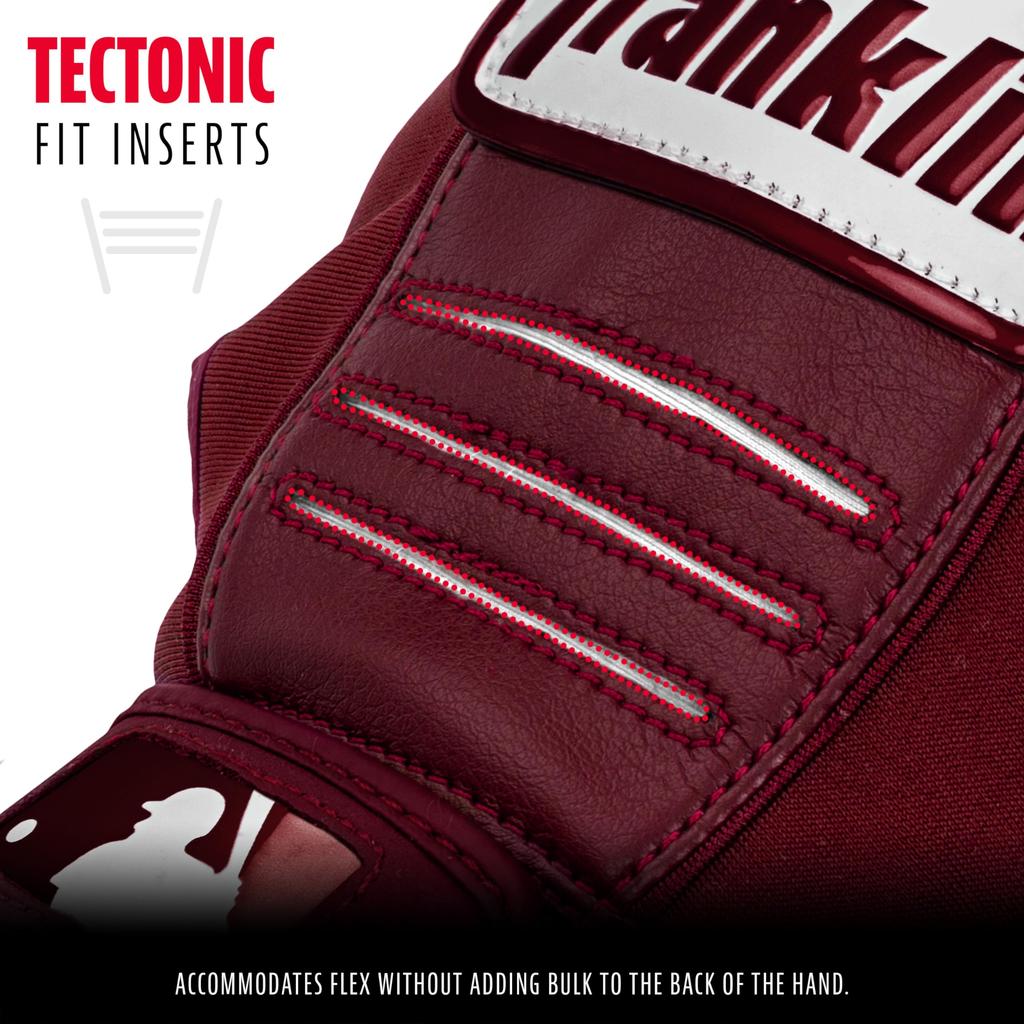 Franklin Sports CFX Pro Schlaghandschuhe MLB Baseball Softball Bordeaux-Akzent Jugendgröße S
