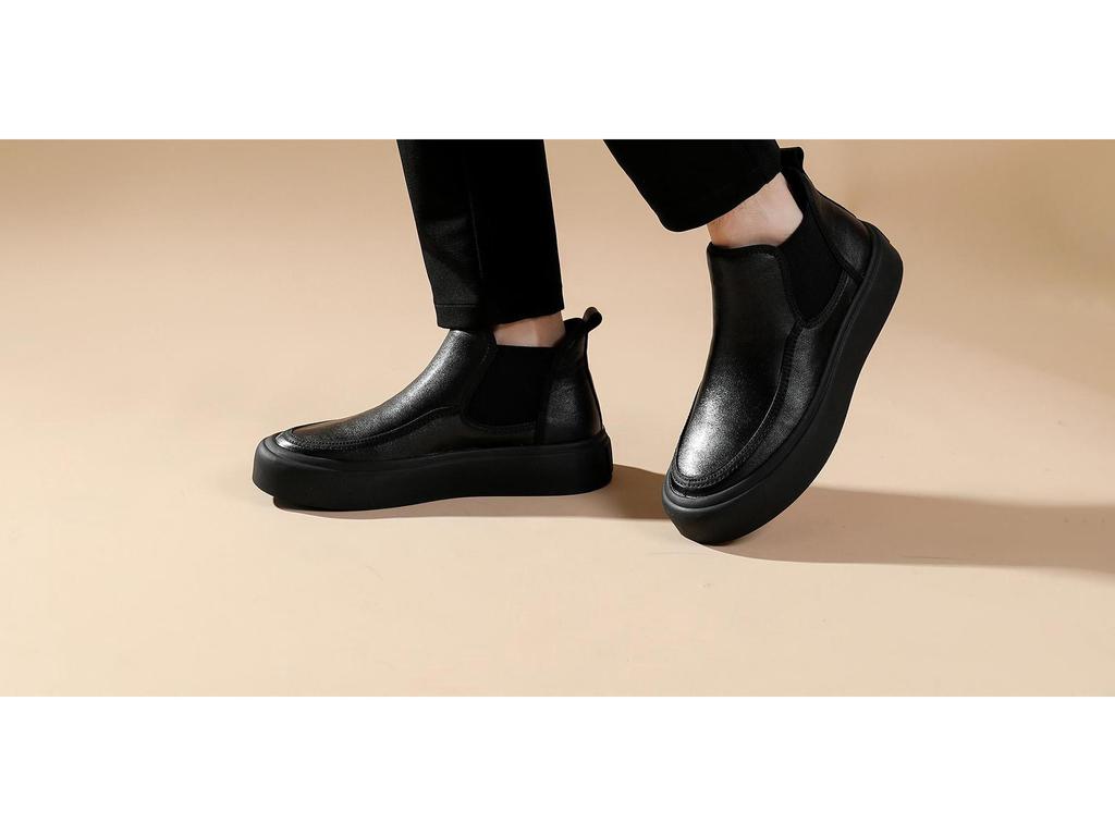 Men's Fashionable Genuine Leather Chelsea Boots - Versatile British Style Slip-On Shoes
