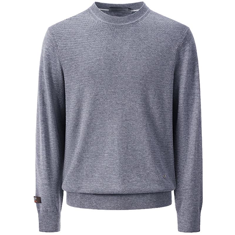 Giovanni Valentino Men's 100% Wool Crew Neck Sweater