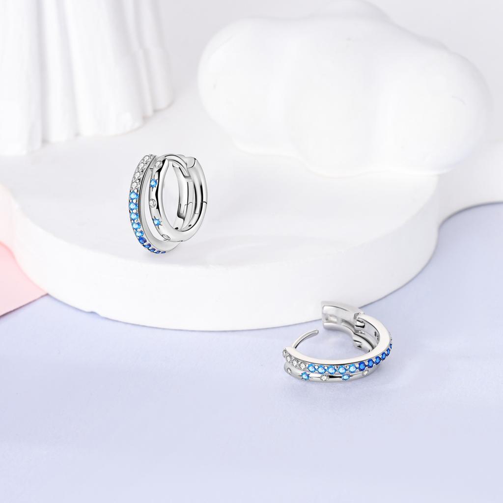 Copper Plated Sun Moon Hoop Earring For Woman Original Pendientes Jewelry Gift