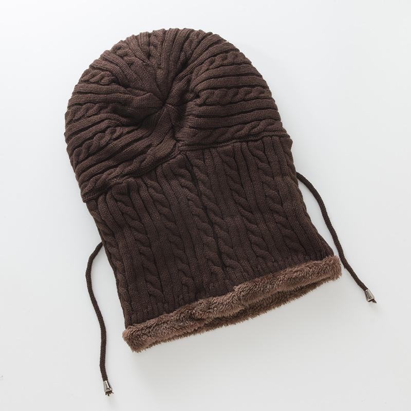 Pull tricoté en peluche pour femmes, pâte frite torsadée, écharpe une pièce, chapeaux d'oreilles en laine, hiver