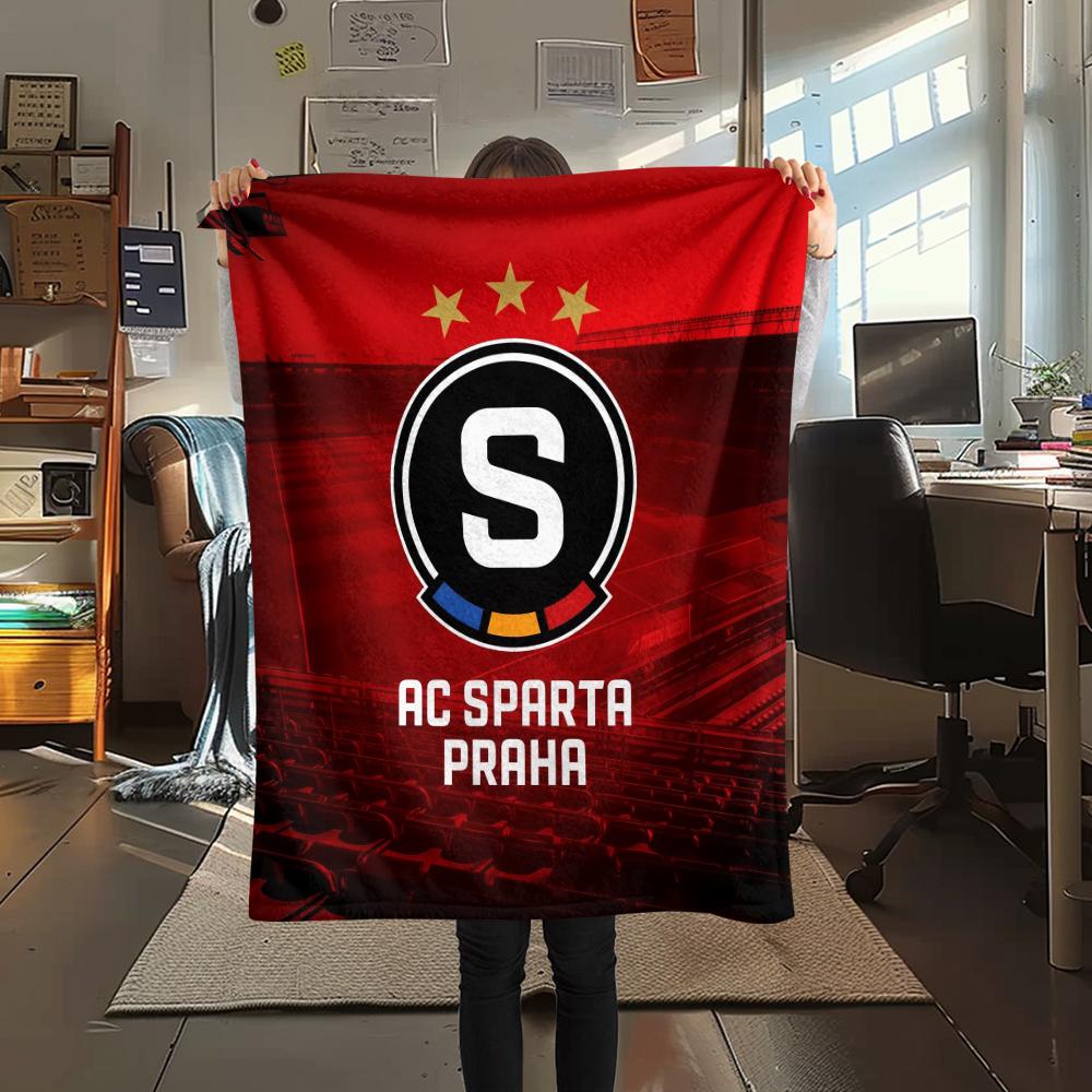 Sparta Prague Football Emblem,pattern Flannel Blanket, High quality Comfortable for All Seasons, Home Decor, Warmth and Comfort, Perfect for Gifts.