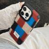 Personalized Retro Plaid Splicing for IPhone 16 Promax for Apple 17 Phone Case 15 Premium 14 Leather 13
