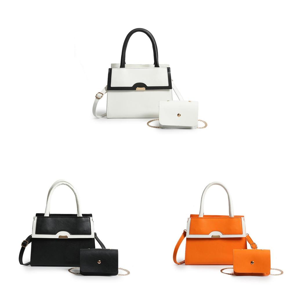 2024 New European And American Retro Shoulder Bag Vintage Style Colorblock Large Capacity Crossbody Bag