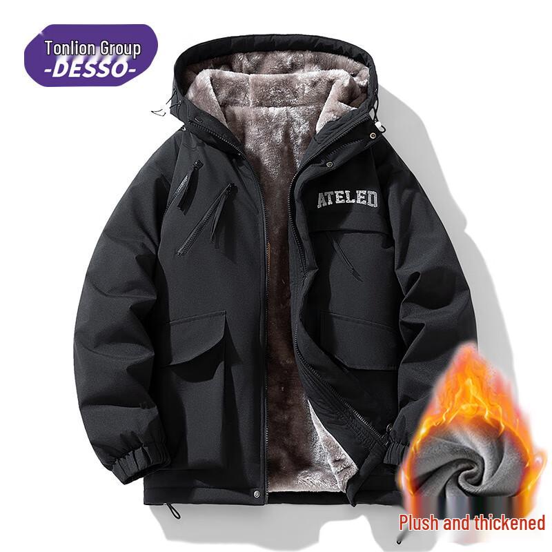 

DESSO Men s Casual Hooded Padded Jacket 2XL