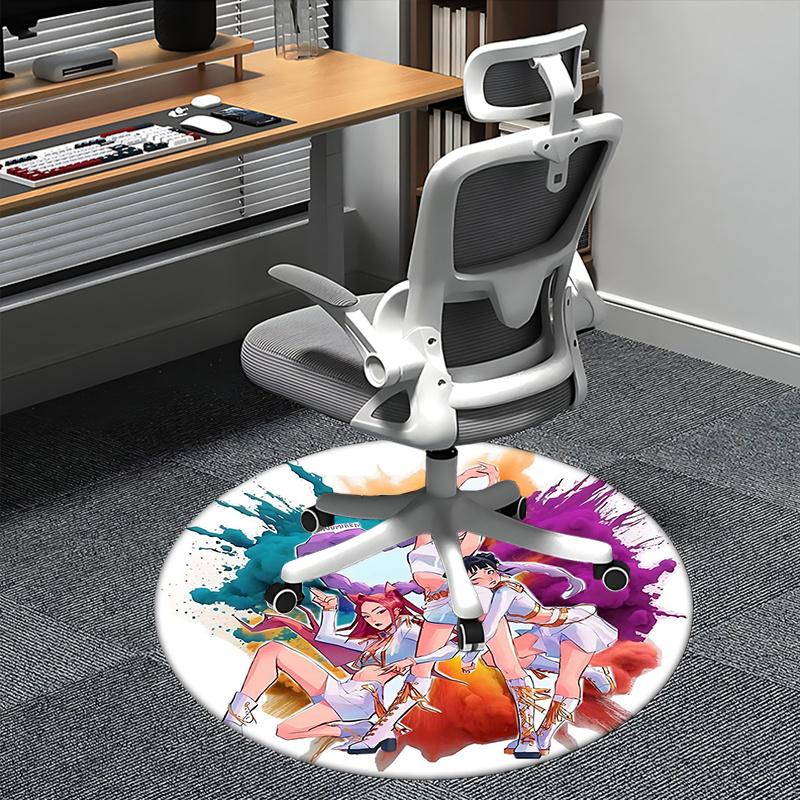 

Anime Characters,Fantasy Artwork Chair mat Round Rug-Office carpet, Machine Washable, Non-slip, Suitable for Living Rooms, Bedrooms, Entrywa 80cm by 80cm