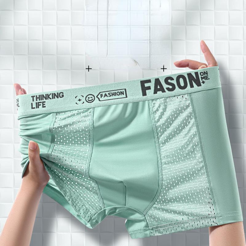 Men's Panties Boxers Men Underwear Boxershorts Men Ropa Interior Hombre Calzoncillos Breathable Mesh Ice Silk Men's Boxer Shorts
