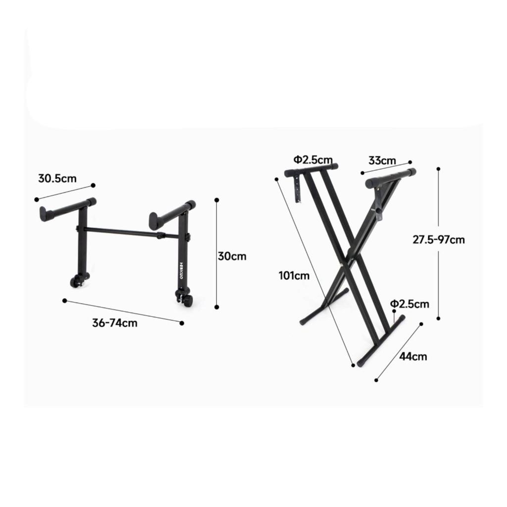 Double-Tier Keyboard Stand Adjustable Dual-Tier Portable