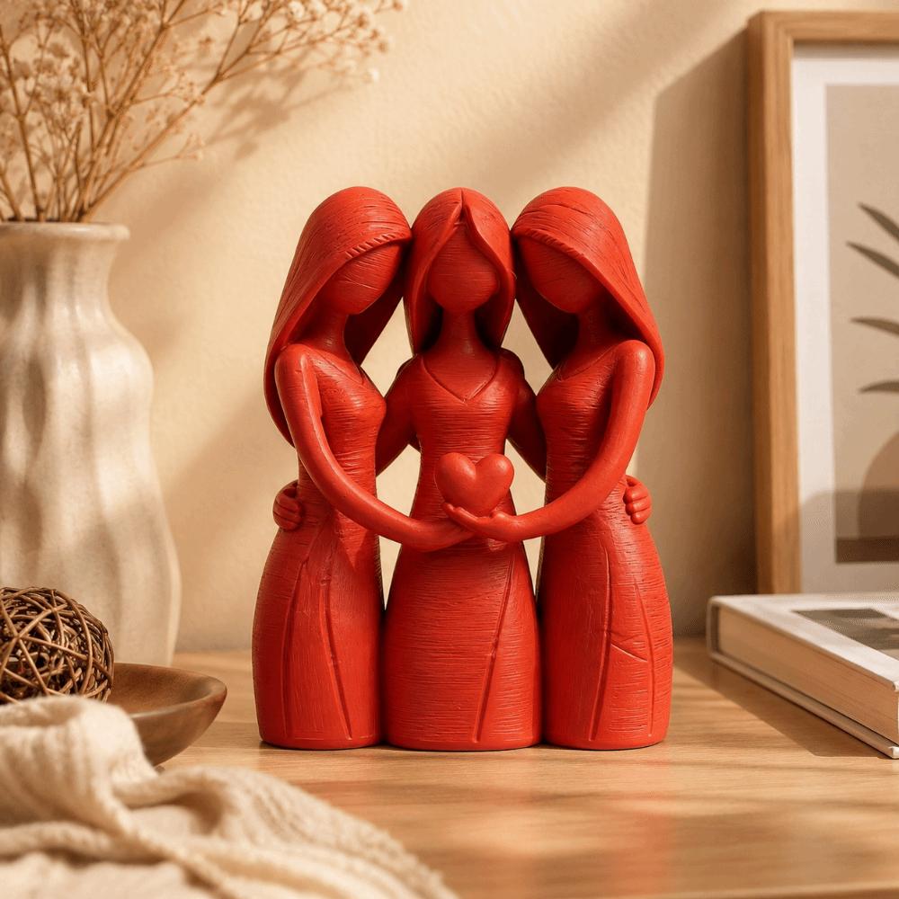 3D Printed Family Sculpture Desk Ornaments Family Hug Statue Sisters Friendship Statue  For Women