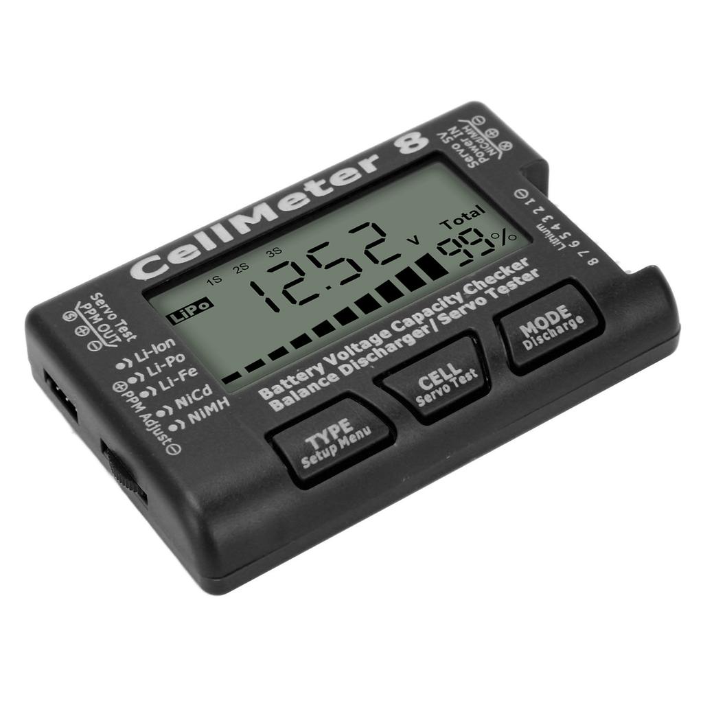 Digital Battery Capacity Checker Tester Detector Battery Balance Discharger Servo Tester for LiPo Black