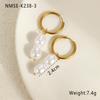 Elegant Baroque Faux Pearl Stainless Steel Layered Bracelet Earrings Set