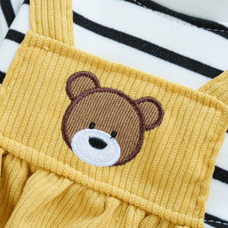 Pet Winter Warm Harness Pants Small Dogs Puppies Soft Cotton Comfortable Bear-Style Outfit
