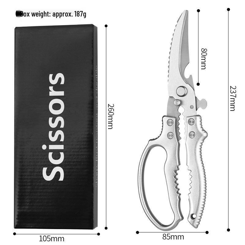 Stainless Steel German Kitchen Shears: Multi-Functional, High-Hardness, Sharp Food and Chicken Bone Shears