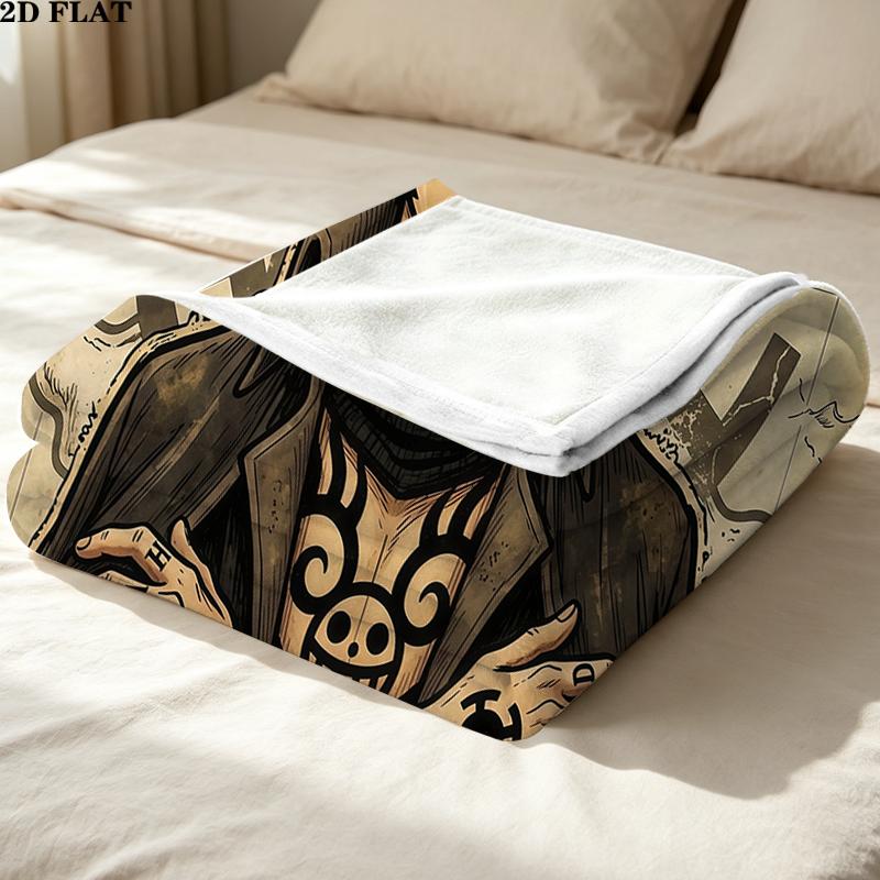 Custom Name,Trafalgar Law Printed Flannel Blanket, soft throw for bedroom sofa, washable, Christmas present, great gift.