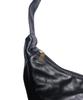 Milk Wave Underline Leather Hobo Crossbody Bag [Black]