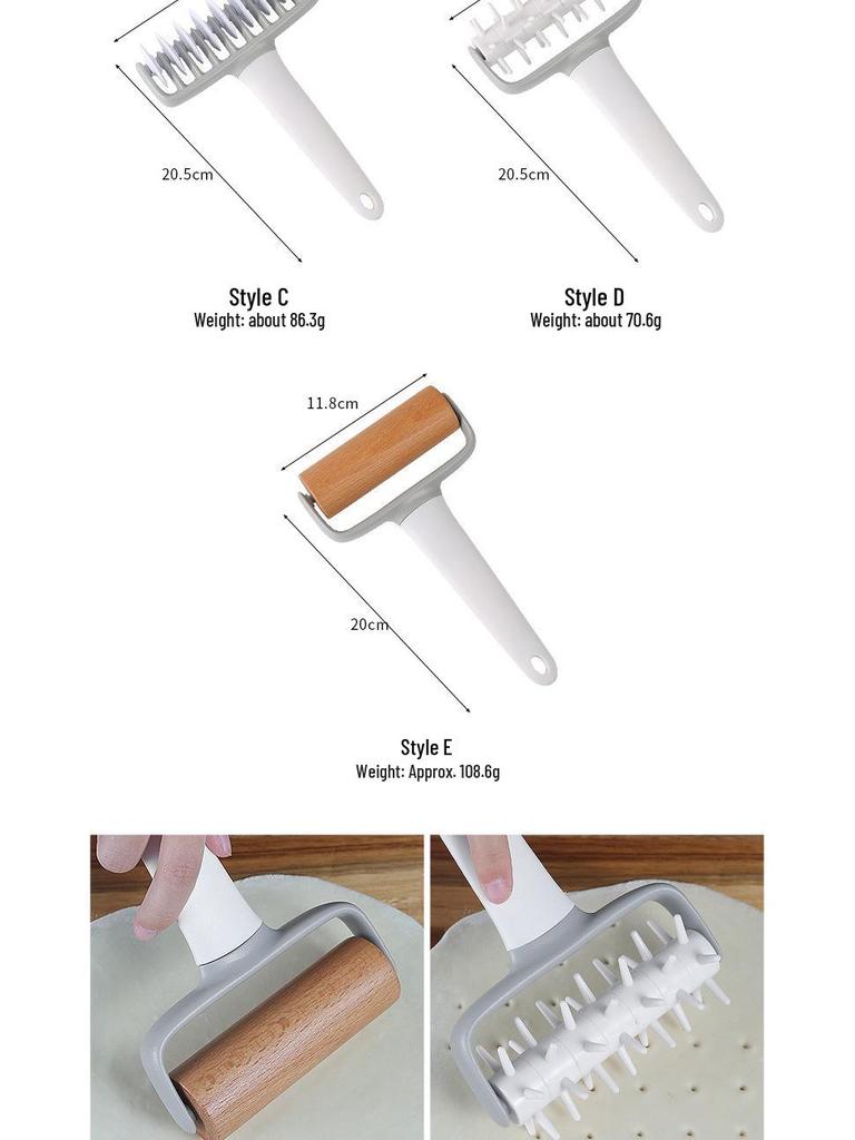 PP Rolling Pin Needle & Pizza Cutter: Creative Noodle & Flower Perforator, Roller Knife, and Baking Tool