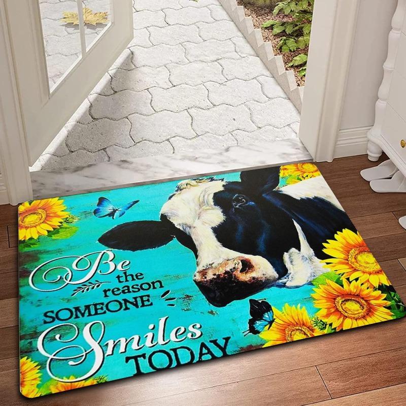 Kuh Kieselgur Fußmatte Eingangstürmatte Badezimmerbodenmatte Waschmaschinen Staubschutzpad Etikett