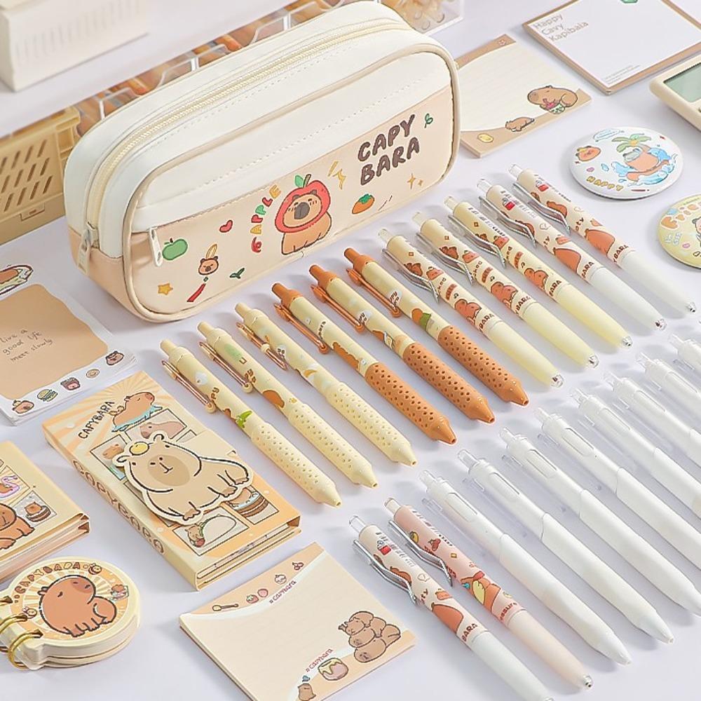 Large Capacity Capybara Stationery Bag Desktop Storage Cartoon Pencil Bag  Student