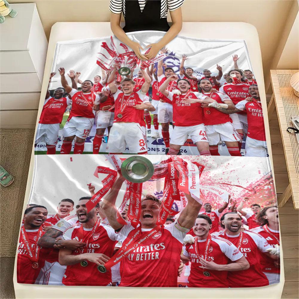 Arsenal Players Printed Flannel Blanket, soft throw for bedroom sofa, washable, fan merchandise, great gift.
