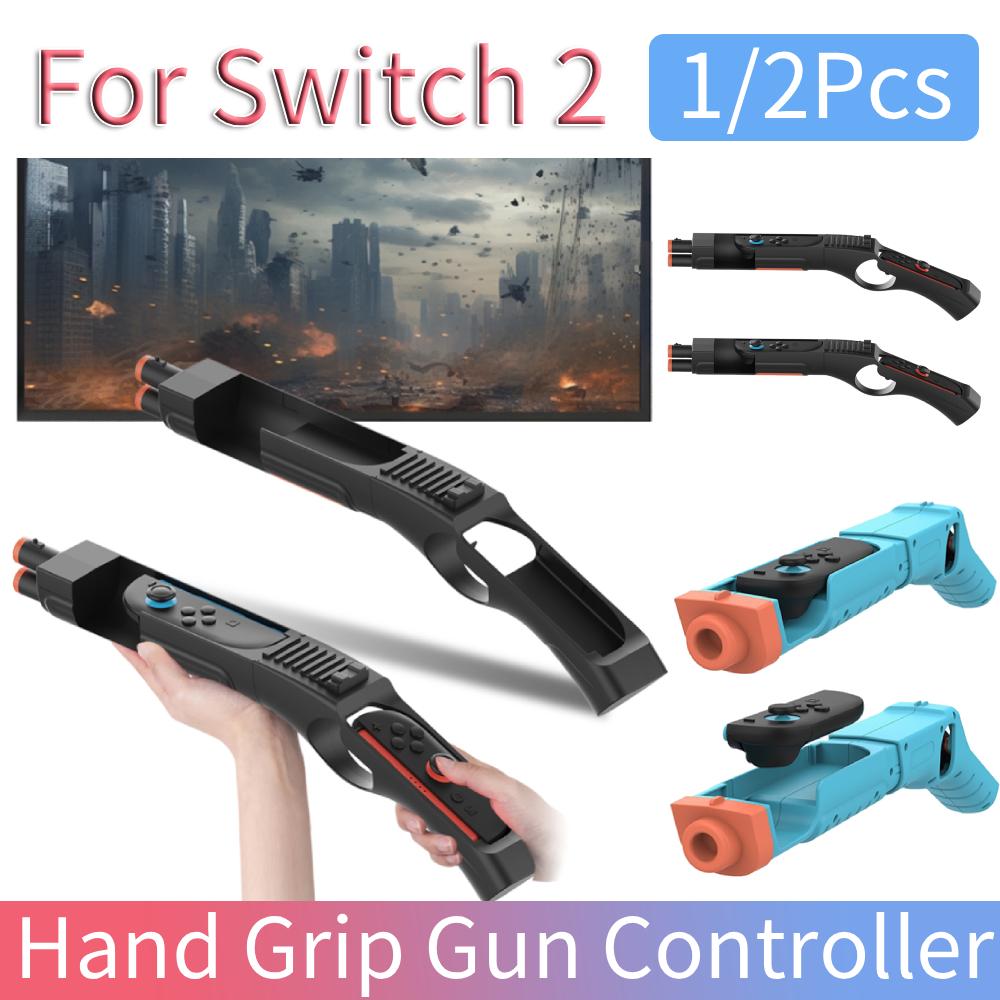 1/2Pcs Shooting Game Gun Grip Bracket for Nintendo Switch2 Gun Shape Handgrip with Removable Buttstock Left Right Handles Holder