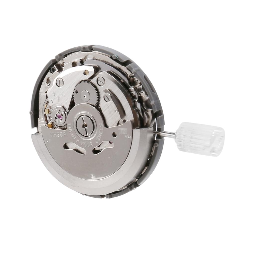 ABIY-Für SEIKO Japan NH35A Mechanisches Uhrwerk 24 Steine NH35 Automatischer Mechanismus 3 Uhr Schwarz