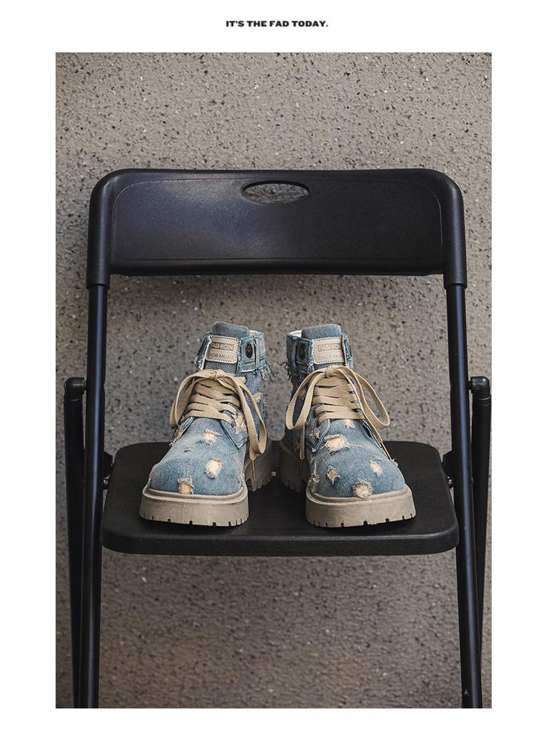 Men's 2025 Autumn Martin Boots: High-Top, Thick-Soled British Style, Retro Cowboy Z32