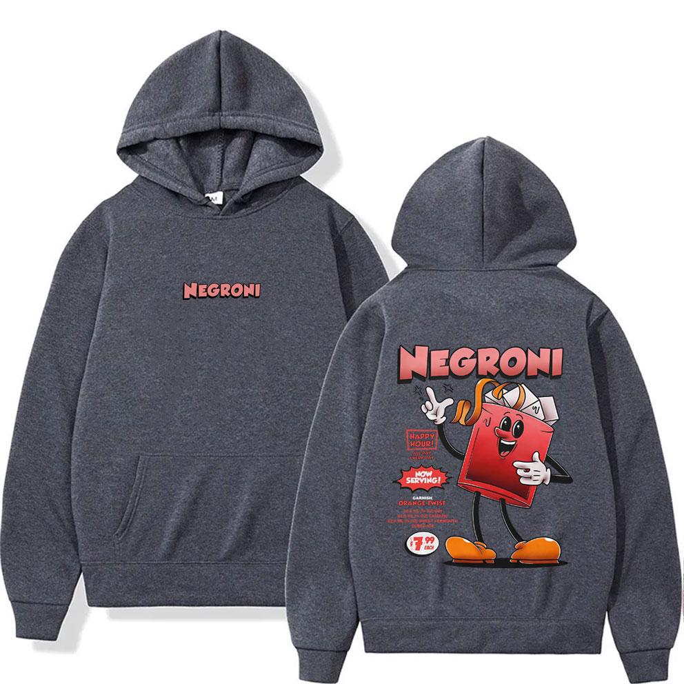 Negroni Cocktail Funny Meme Hoodie Men Women Casual Vintage Oversized Sweatshirt Unisex Humor Pullover Hoodies