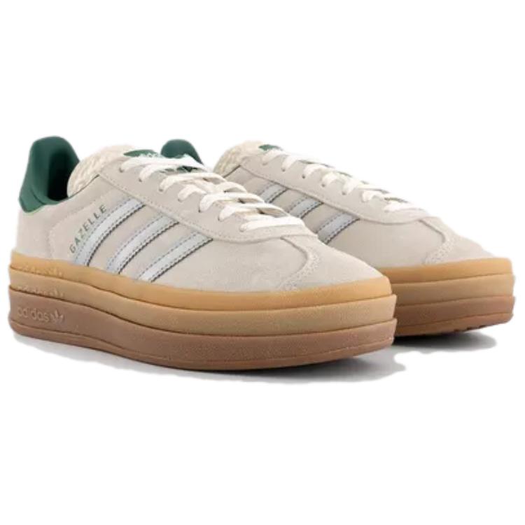 adidas  Gazelle Bold Off White Silver Metallic Green Women Sneakers Cream Collegiate-Green JI0328