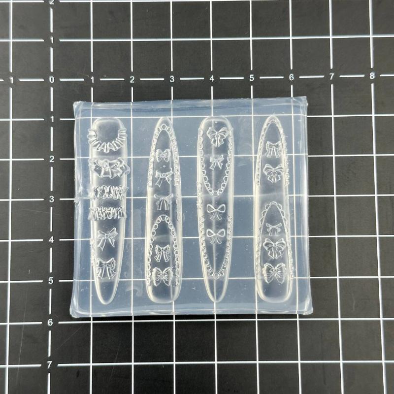French Lace Chain Flowers 3D Acrylic Mold Swan Nail Art Decorations Diy Silicone Decorated Nail Art Templates Nails Mold Tool