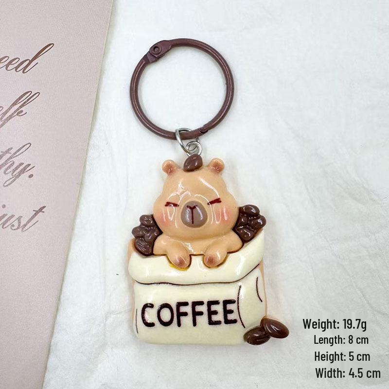 Kreskówkowy kapibara żywica DIY brelok zawieszka