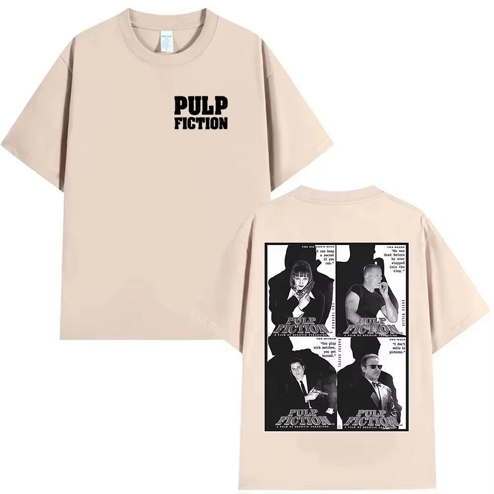 90s Movie Pulp Fiction Graphic T Shirt Unisex Vintage Gothic Fashion Clothing Tshirt Unisex Casual Pure Cotton Shortsleeved Top