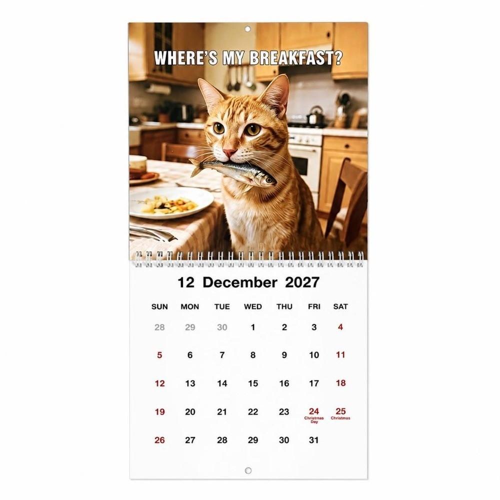 Cat Theme Cat Calendar Funny Print Wall Planner Funny Monthly Calendar  For Office Daily Plan