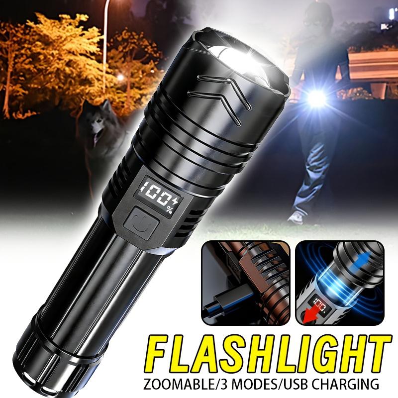 High Power LED Tactical Flashlight Rechargeable Zoomable Camping Fishing Emergency Torch With Battery Display