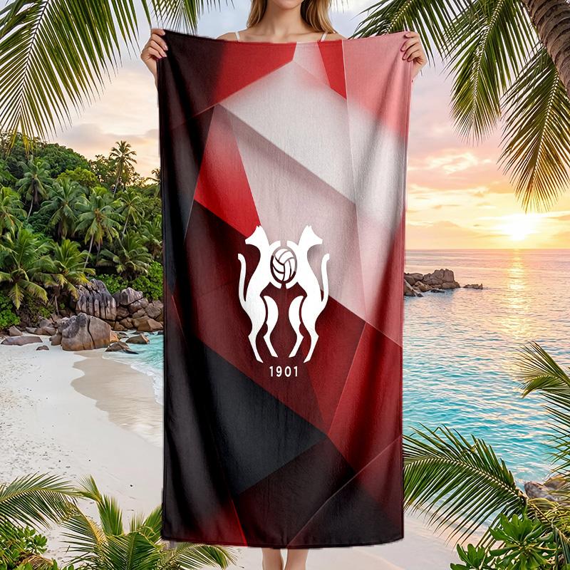 Stade Rennais FC Stampa Asciugatura Rapida Telo da Spiaggia Microfibra Assorbente Portatile da Viaggio Asciugamano da Nuoto
